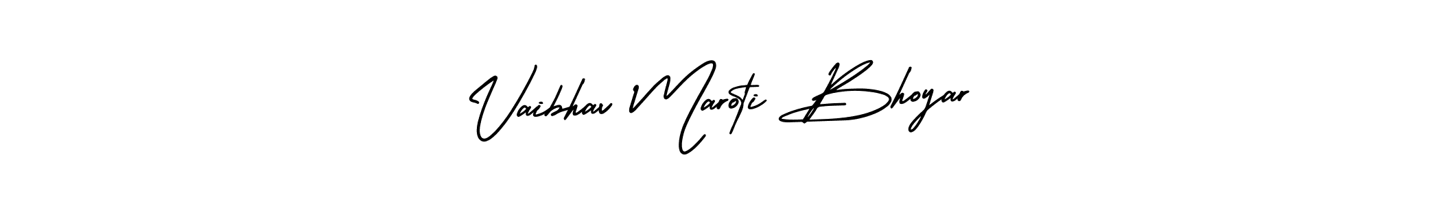 The best way (AmerikaSignatureDemo-Regular) to make a short signature is to pick only two or three words in your name. The name Vaibhav Maroti Bhoyar include a total of six letters. For converting this name. Vaibhav Maroti Bhoyar signature style 3 images and pictures png