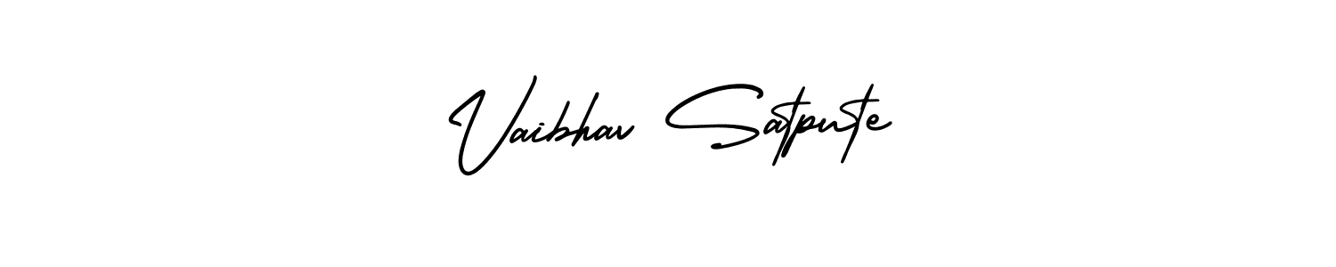 The best way (AmerikaSignatureDemo-Regular) to make a short signature is to pick only two or three words in your name. The name Vaibhav Satpute include a total of six letters. For converting this name. Vaibhav Satpute signature style 3 images and pictures png
