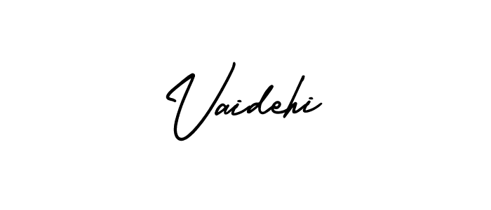 Make a beautiful signature design for name Vaidehi. With this signature (AmerikaSignatureDemo-Regular) style, you can create a handwritten signature for free. Vaidehi signature style 3 images and pictures png