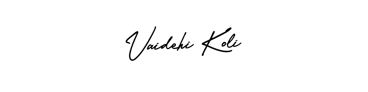 Also You can easily find your signature by using the search form. We will create Vaidehi Koli name handwritten signature images for you free of cost using AmerikaSignatureDemo-Regular sign style. Vaidehi Koli signature style 3 images and pictures png