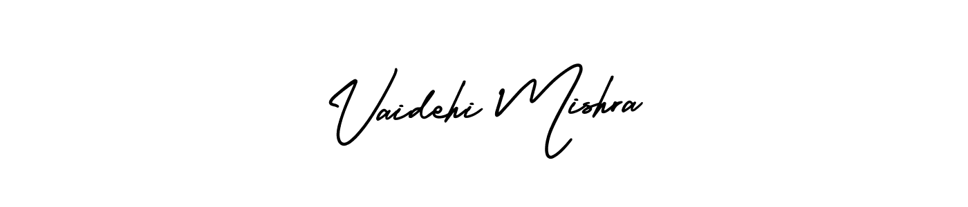 The best way (AmerikaSignatureDemo-Regular) to make a short signature is to pick only two or three words in your name. The name Vaidehi Mishra include a total of six letters. For converting this name. Vaidehi Mishra signature style 3 images and pictures png