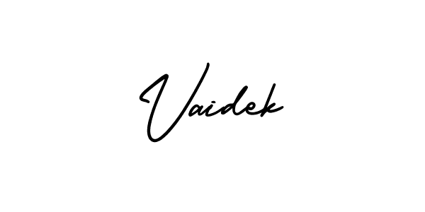 Create a beautiful signature design for name Vaidek. With this signature (AmerikaSignatureDemo-Regular) fonts, you can make a handwritten signature for free. Vaidek signature style 3 images and pictures png