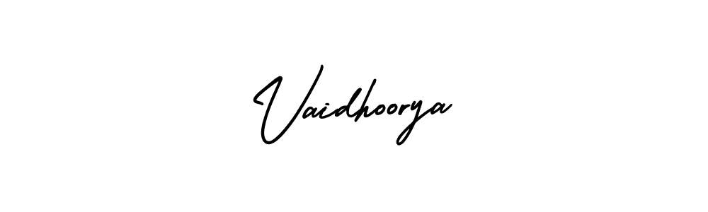 How to make Vaidhoorya name signature. Use AmerikaSignatureDemo-Regular style for creating short signs online. This is the latest handwritten sign. Vaidhoorya signature style 3 images and pictures png