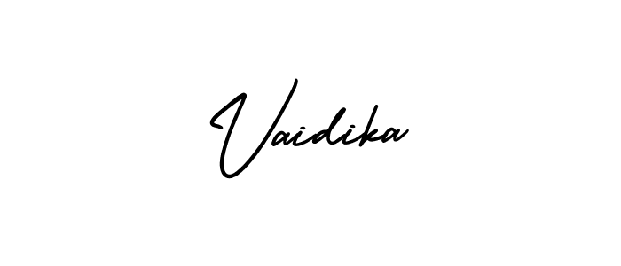 The best way (AmerikaSignatureDemo-Regular) to make a short signature is to pick only two or three words in your name. The name Vaidika include a total of six letters. For converting this name. Vaidika signature style 3 images and pictures png