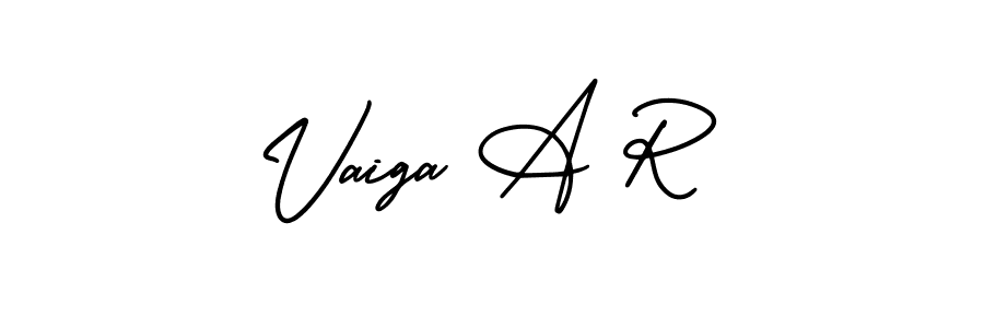 if you are searching for the best signature style for your name Vaiga A R. so please give up your signature search. here we have designed multiple signature styles  using AmerikaSignatureDemo-Regular. Vaiga A R signature style 3 images and pictures png