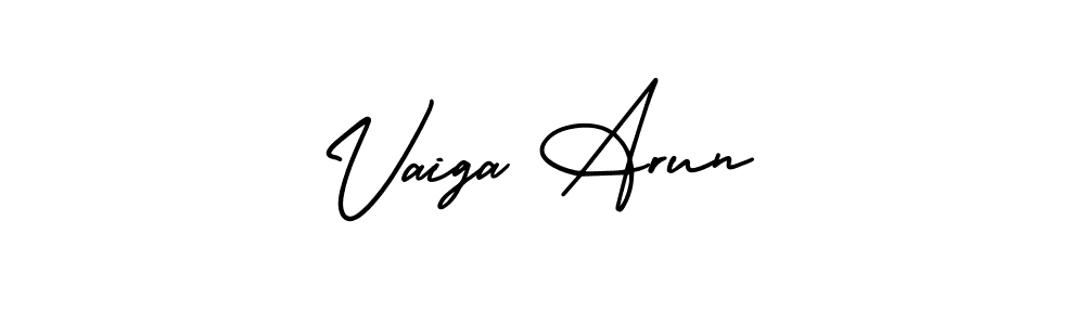 Also You can easily find your signature by using the search form. We will create Vaiga Arun name handwritten signature images for you free of cost using AmerikaSignatureDemo-Regular sign style. Vaiga Arun signature style 3 images and pictures png