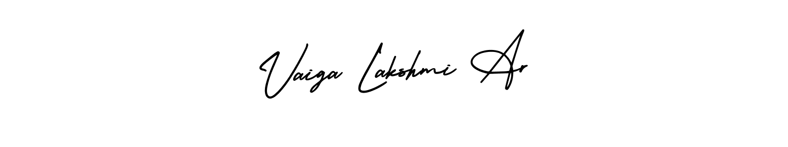 Also we have Vaiga Lakshmi Ar name is the best signature style. Create professional handwritten signature collection using AmerikaSignatureDemo-Regular autograph style. Vaiga Lakshmi Ar signature style 3 images and pictures png