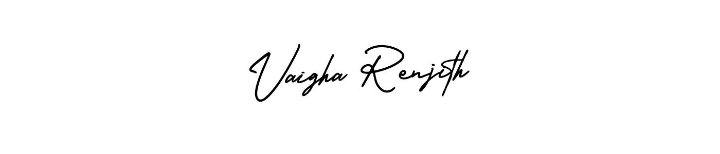 Design your own signature with our free online signature maker. With this signature software, you can create a handwritten (AmerikaSignatureDemo-Regular) signature for name Vaigha Renjith. Vaigha Renjith signature style 3 images and pictures png