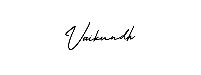 It looks lik you need a new signature style for name Vaikundh. Design unique handwritten (AmerikaSignatureDemo-Regular) signature with our free signature maker in just a few clicks. Vaikundh signature style 3 images and pictures png