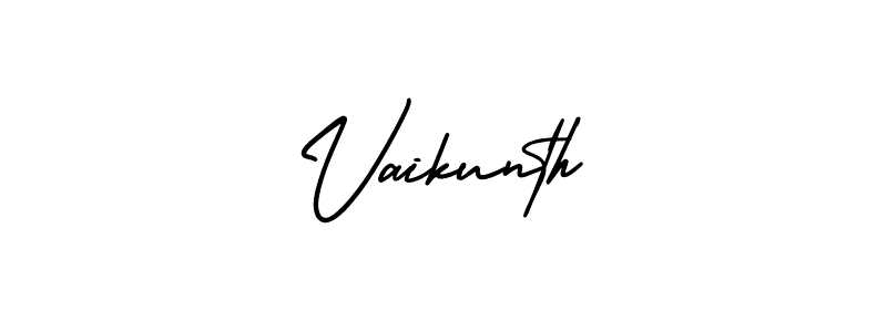 Make a beautiful signature design for name Vaikunth. With this signature (AmerikaSignatureDemo-Regular) style, you can create a handwritten signature for free. Vaikunth signature style 3 images and pictures png