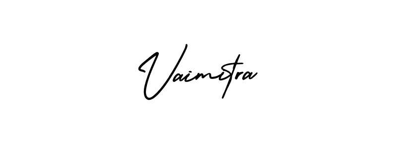 The best way (AmerikaSignatureDemo-Regular) to make a short signature is to pick only two or three words in your name. The name Vaimitra include a total of six letters. For converting this name. Vaimitra signature style 3 images and pictures png