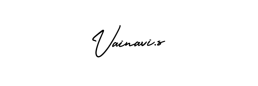 AmerikaSignatureDemo-Regular is a professional signature style that is perfect for those who want to add a touch of class to their signature. It is also a great choice for those who want to make their signature more unique. Get Vainavi.s name to fancy signature for free. Vainavi.s signature style 3 images and pictures png