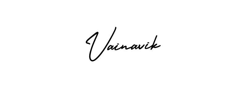 How to make Vainavik signature? AmerikaSignatureDemo-Regular is a professional autograph style. Create handwritten signature for Vainavik name. Vainavik signature style 3 images and pictures png