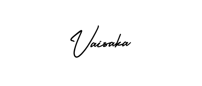 The best way (AmerikaSignatureDemo-Regular) to make a short signature is to pick only two or three words in your name. The name Vaisaka include a total of six letters. For converting this name. Vaisaka signature style 3 images and pictures png