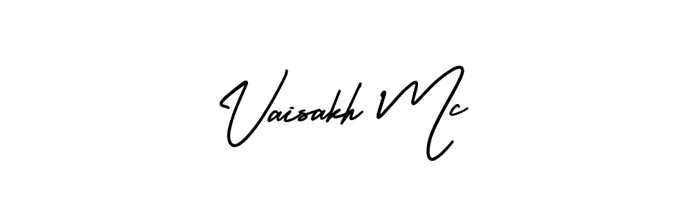if you are searching for the best signature style for your name Vaisakh Mc. so please give up your signature search. here we have designed multiple signature styles  using AmerikaSignatureDemo-Regular. Vaisakh Mc signature style 3 images and pictures png