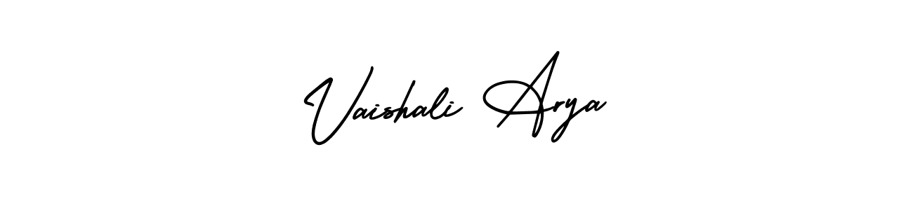 You should practise on your own different ways (AmerikaSignatureDemo-Regular) to write your name (Vaishali Arya) in signature. don't let someone else do it for you. Vaishali Arya signature style 3 images and pictures png