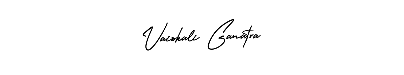 You should practise on your own different ways (AmerikaSignatureDemo-Regular) to write your name (Vaishali Ganatra) in signature. don't let someone else do it for you. Vaishali Ganatra signature style 3 images and pictures png