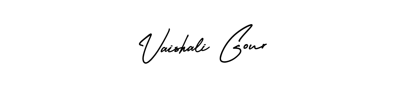 Also You can easily find your signature by using the search form. We will create Vaishali Gour name handwritten signature images for you free of cost using AmerikaSignatureDemo-Regular sign style. Vaishali Gour signature style 3 images and pictures png