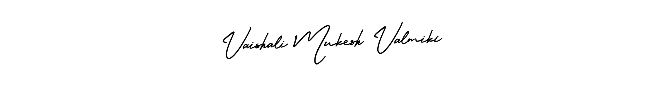 Make a beautiful signature design for name Vaishali Mukesh Valmiki. With this signature (AmerikaSignatureDemo-Regular) style, you can create a handwritten signature for free. Vaishali Mukesh Valmiki signature style 3 images and pictures png