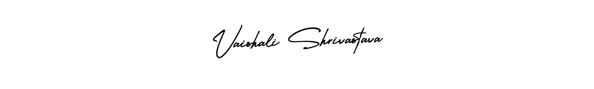 This is the best signature style for the Vaishali Shrivastava name. Also you like these signature font (AmerikaSignatureDemo-Regular). Mix name signature. Vaishali Shrivastava signature style 3 images and pictures png