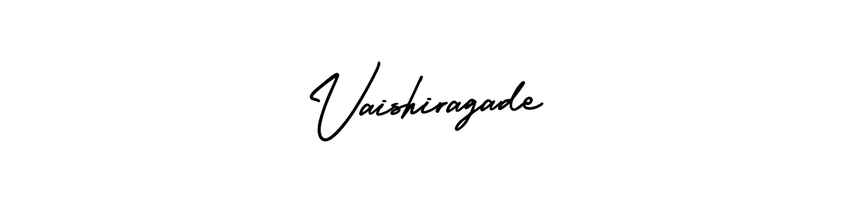 How to make Vaishiragade name signature. Use AmerikaSignatureDemo-Regular style for creating short signs online. This is the latest handwritten sign. Vaishiragade signature style 3 images and pictures png