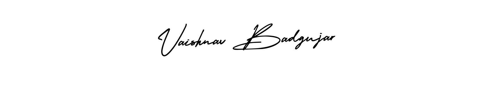 How to make Vaishnav Badgujar signature? AmerikaSignatureDemo-Regular is a professional autograph style. Create handwritten signature for Vaishnav Badgujar name. Vaishnav Badgujar signature style 3 images and pictures png