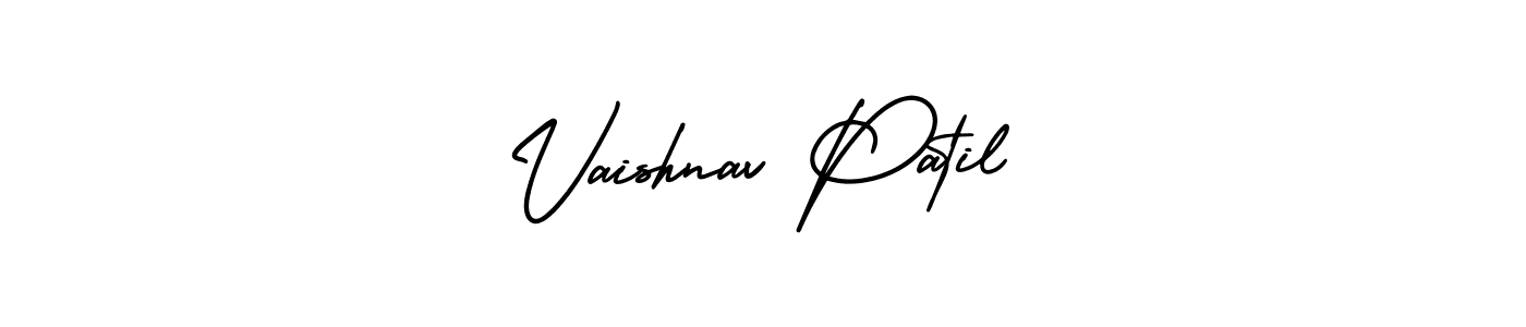 This is the best signature style for the Vaishnav Patil name. Also you like these signature font (AmerikaSignatureDemo-Regular). Mix name signature. Vaishnav Patil signature style 3 images and pictures png