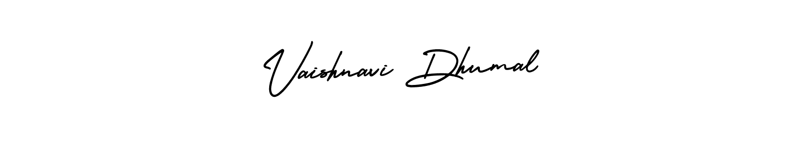 The best way (AmerikaSignatureDemo-Regular) to make a short signature is to pick only two or three words in your name. The name Vaishnavi Dhumal include a total of six letters. For converting this name. Vaishnavi Dhumal signature style 3 images and pictures png