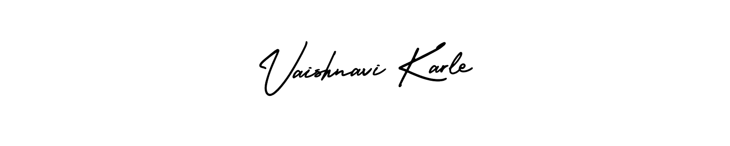 It looks lik you need a new signature style for name Vaishnavi Karle. Design unique handwritten (AmerikaSignatureDemo-Regular) signature with our free signature maker in just a few clicks. Vaishnavi Karle signature style 3 images and pictures png
