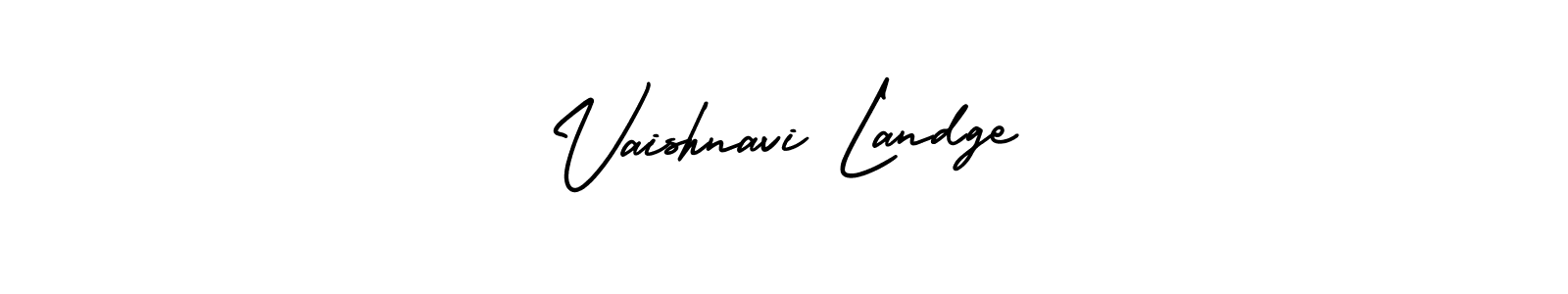 Also You can easily find your signature by using the search form. We will create Vaishnavi Landge name handwritten signature images for you free of cost using AmerikaSignatureDemo-Regular sign style. Vaishnavi Landge signature style 3 images and pictures png