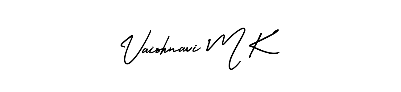 Vaishnavi M K stylish signature style. Best Handwritten Sign (AmerikaSignatureDemo-Regular) for my name. Handwritten Signature Collection Ideas for my name Vaishnavi M K. Vaishnavi M K signature style 3 images and pictures png