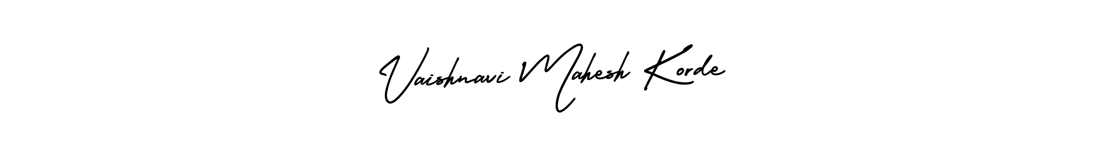 This is the best signature style for the Vaishnavi Mahesh Korde name. Also you like these signature font (AmerikaSignatureDemo-Regular). Mix name signature. Vaishnavi Mahesh Korde signature style 3 images and pictures png