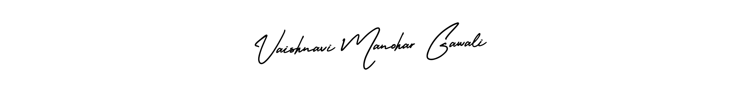 This is the best signature style for the Vaishnavi Manohar Gawali name. Also you like these signature font (AmerikaSignatureDemo-Regular). Mix name signature. Vaishnavi Manohar Gawali signature style 3 images and pictures png