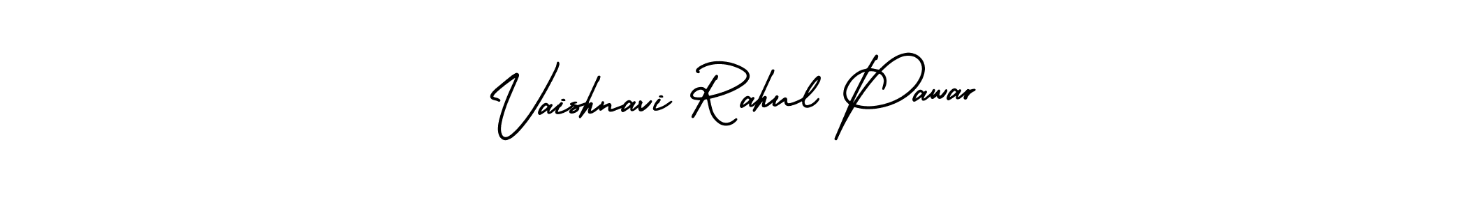 You should practise on your own different ways (AmerikaSignatureDemo-Regular) to write your name (Vaishnavi Rahul Pawar) in signature. don't let someone else do it for you. Vaishnavi Rahul Pawar signature style 3 images and pictures png