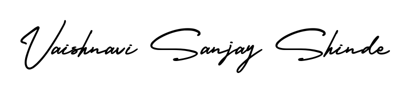 Looking for an artistic signature for Vaishnavi Sanjay Shinde? The AmerikaSignatureDemo-Regular calligraphy style gives a sophisticated flow suitable for business cards and emails. Vaishnavi Sanjay Shinde signature style 3 images and pictures png