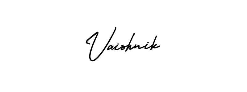 It looks lik you need a new signature style for name Vaishnik. Design unique handwritten (AmerikaSignatureDemo-Regular) signature with our free signature maker in just a few clicks. Vaishnik signature style 3 images and pictures png