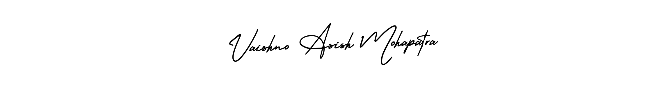 You should practise on your own different ways (AmerikaSignatureDemo-Regular) to write your name (Vaishno Asish Mohapatra) in signature. don't let someone else do it for you. Vaishno Asish Mohapatra signature style 3 images and pictures png