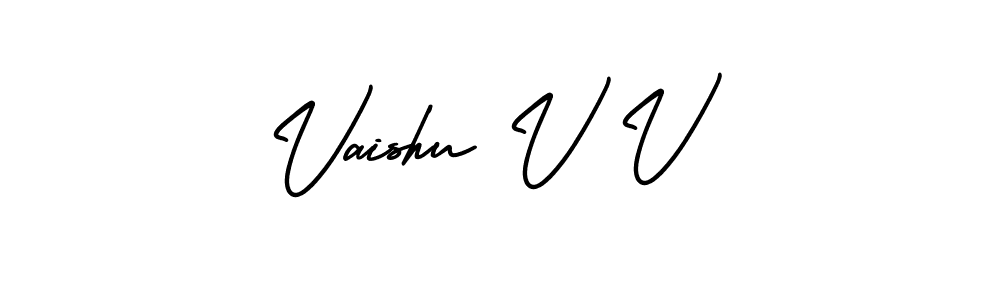 Design your own signature with our free online signature maker. With this signature software, you can create a handwritten (AmerikaSignatureDemo-Regular) signature for name Vaishu V V. Vaishu V V signature style 3 images and pictures png