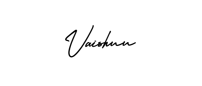 You should practise on your own different ways (AmerikaSignatureDemo-Regular) to write your name (Vaishuu) in signature. don't let someone else do it for you. Vaishuu signature style 3 images and pictures png