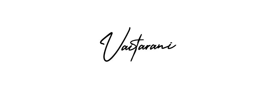 How to make Vaitarani signature? AmerikaSignatureDemo-Regular is a professional autograph style. Create handwritten signature for Vaitarani name. Vaitarani signature style 3 images and pictures png