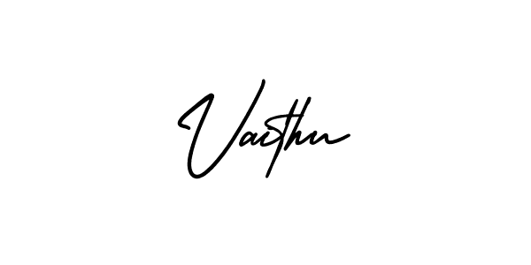It looks lik you need a new signature style for name Vaithu. Design unique handwritten (AmerikaSignatureDemo-Regular) signature with our free signature maker in just a few clicks. Vaithu signature style 3 images and pictures png