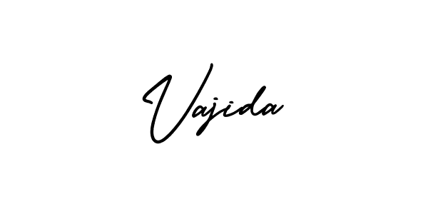You should practise on your own different ways (AmerikaSignatureDemo-Regular) to write your name (Vajida) in signature. don't let someone else do it for you. Vajida signature style 3 images and pictures png