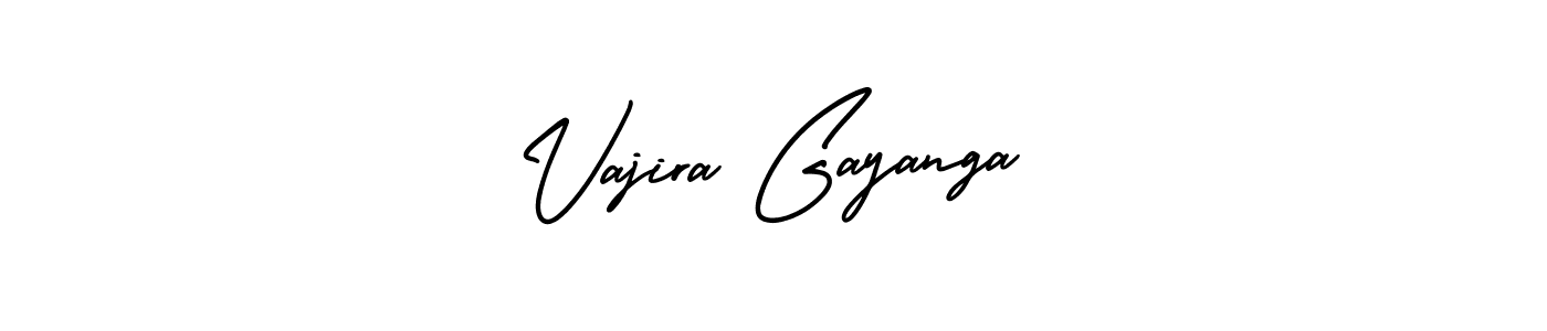 How to make Vajira Gayanga name signature. Use AmerikaSignatureDemo-Regular style for creating short signs online. This is the latest handwritten sign. Vajira Gayanga signature style 3 images and pictures png