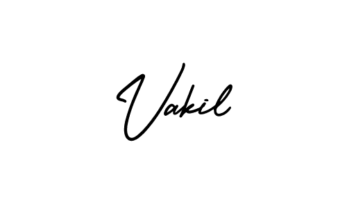 Create a beautiful signature design for name Vakil. With this signature (AmerikaSignatureDemo-Regular) fonts, you can make a handwritten signature for free. Vakil signature style 3 images and pictures png