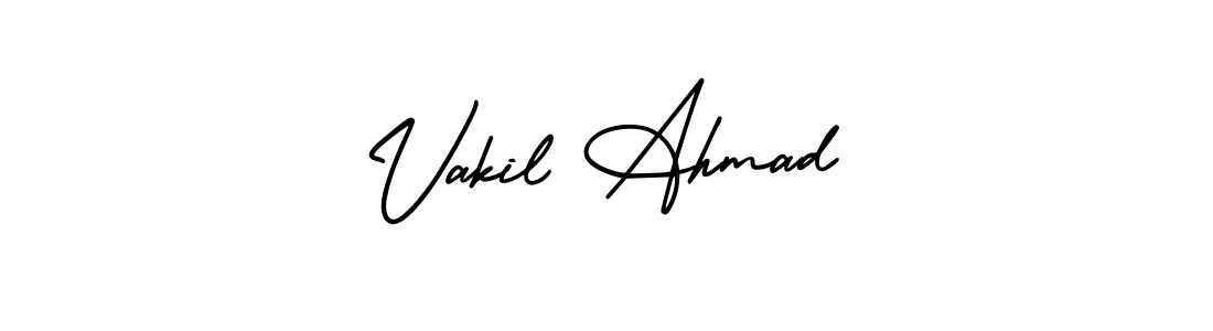 Design your own signature with our free online signature maker. With this signature software, you can create a handwritten (AmerikaSignatureDemo-Regular) signature for name Vakil Ahmad. Vakil Ahmad signature style 3 images and pictures png