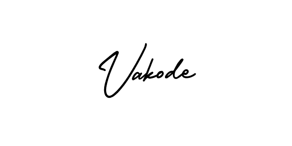 The best way (AmerikaSignatureDemo-Regular) to make a short signature is to pick only two or three words in your name. The name Vakode include a total of six letters. For converting this name. Vakode signature style 3 images and pictures png