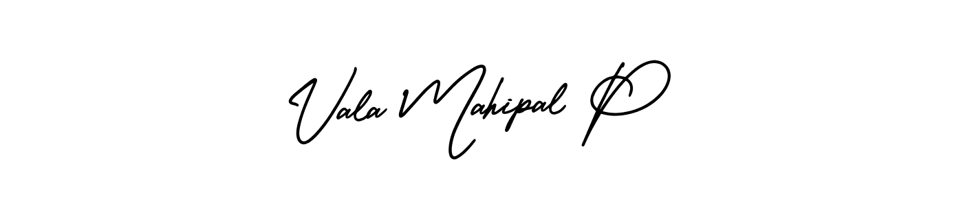 How to make Vala Mahipal P name signature. Use AmerikaSignatureDemo-Regular style for creating short signs online. This is the latest handwritten sign. Vala Mahipal P signature style 3 images and pictures png