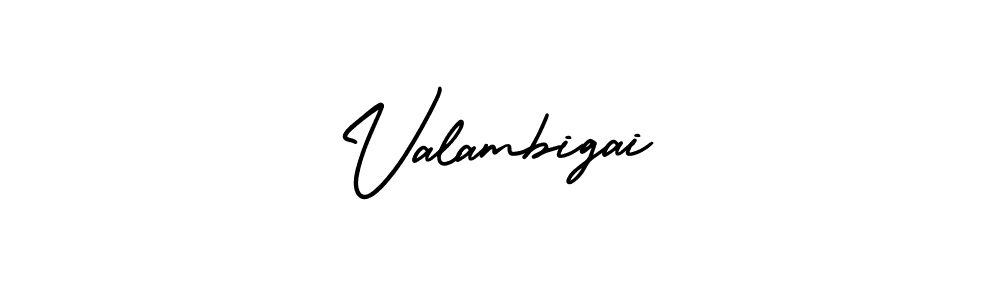 You should practise on your own different ways (AmerikaSignatureDemo-Regular) to write your name (Valambigai) in signature. don't let someone else do it for you. Valambigai signature style 3 images and pictures png