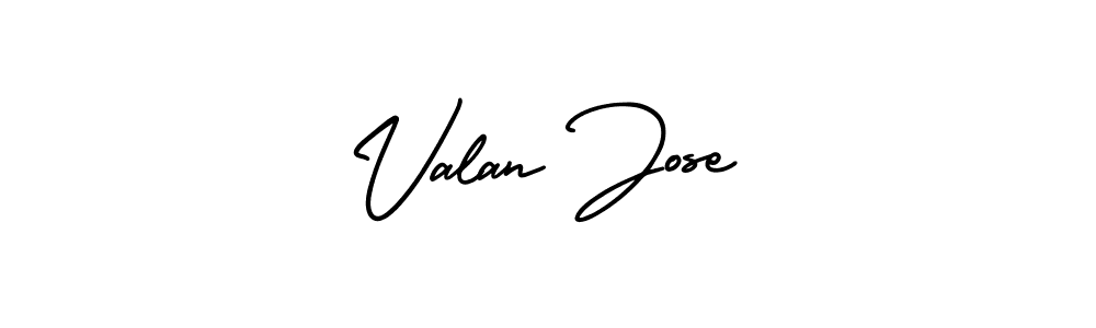 Valan Jose stylish signature style. Best Handwritten Sign (AmerikaSignatureDemo-Regular) for my name. Handwritten Signature Collection Ideas for my name Valan Jose. Valan Jose signature style 3 images and pictures png