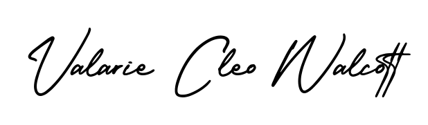 A timeless handwritten aesthetic for Valarie Cleo Walcott. The AmerikaSignatureDemo-Regular font gives your signature a handcrafted feel with natural curves. Valarie Cleo Walcott signature style 3 images and pictures png